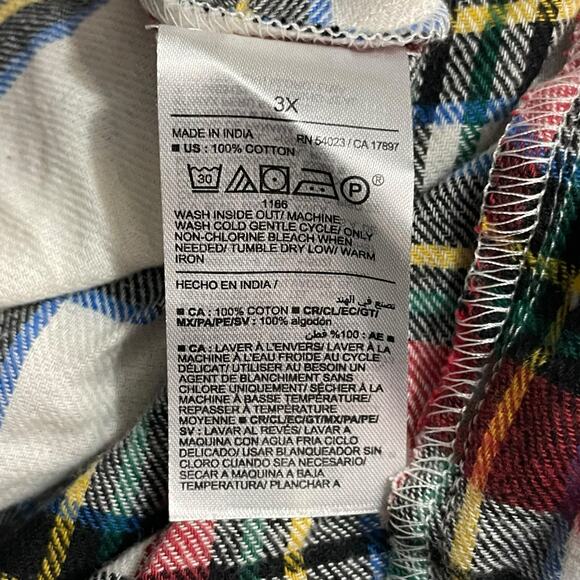 Old Navy Womens Plus Size 3X Cotton Pajama Sleep Lounge Shorts White Tartan - Picture 5 of 9